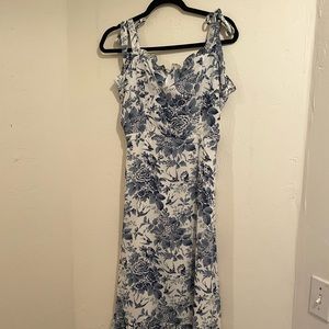 White and blue dress